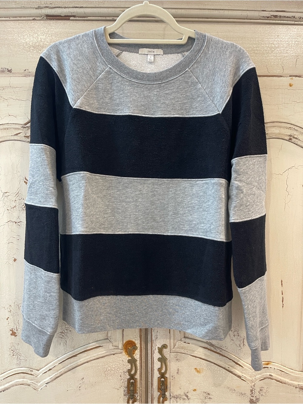 Joie Two-Tone Gray and Black Crewneck Sweater